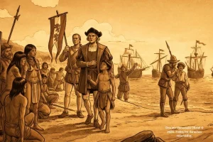 Desembarco español, 12/10/1492 en la isla Guahanani (Las Bahamas). Dos por Venezuela Oficial © 2026. Todos los derechos reservados.