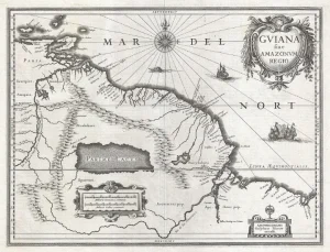 1635 Blaeu Map Guayana, Venezuela y El Dorado - Geographicus - Guiana-blaeu-1635.