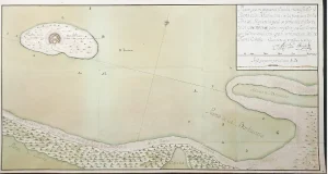 Plano que en pequeña escala manifiesta el puerto de la Burburata, con la posición de la isla del Rey, en la cual se proyecta el fuerte de la Concepción para impedir que los enemigos fondeen en él con gran detrimento del de Puerto Cabello". Plano del puerto de Borburata, en Puerto Cabello - VENEZUELA,176. 1774. ES.41091.Archivo General de Indias AGI//MP-VENEZUELA,176.