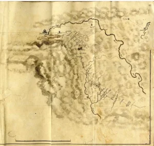 Mapa del itinerario de San Carlos a Barquisimeto: Desde la Hacienda del Padre Torreyes a Barquisimeto. 1818. ES.41091.Archivo General de Indias AGI//MP-VENEZUELA,254.