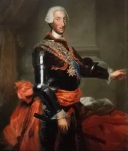 Carlos III, Rey de España (1759 -1788). Óleo/tela. Atribuido a Anton Raphael Mengs, (s/f). Camara del Senado. Madrid. CC-BY-NC-ND 4.0