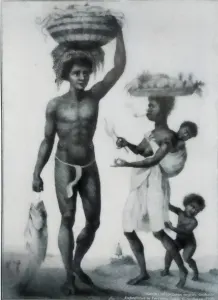 Familia de esclavos negros. Grabado. Expedition to Surinam. John G. Stedman. 1908. CC-BY-NC-ND 4.0