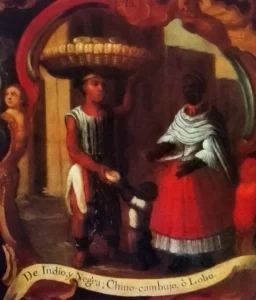 De indio y negra; chino - cambujo, o lobo. Óleo/tela. Joseph de Páez (atribuido), México 1720. Colección privada, Caracas. CC-BY-NC-ND 4.0