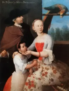 De español y Albina, Torna atrás. Miguel Cabrera, c. 1763. Museo de América. Madrid. CC-BY-NC-ND 4.0