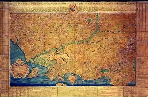 Mapa de la provincia de Cumaná en el s. XVIII, cuando abarcaba a Barcelona y Guayana. Museo Naval. Madrid. CC-BY-NC-ND 4.0