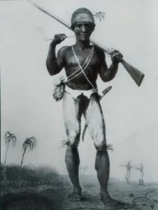Negro cimarrón. Grabado. Expedition to Surinam. John G. Stedman. 1908. CC-BY-NC-ND 4.0