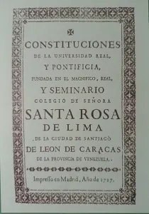 Portada de las Constituciones del Seminario de Santa Rosa de Lima (ed. 1727). CC-BY-NC-ND 4.0